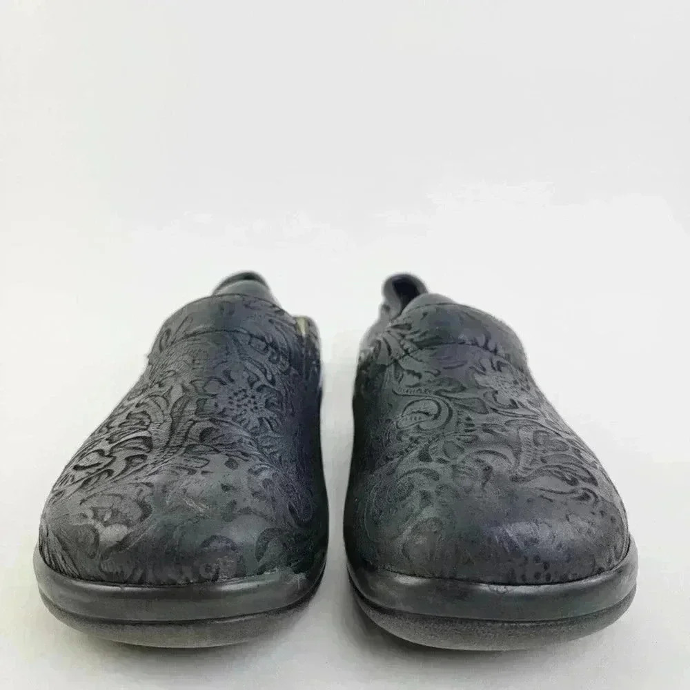 Alegria Keli PRO Black Emboss Paisley Slip On Loafer Platform Clogs - 7 - 7.5 - Picture 6 of 10